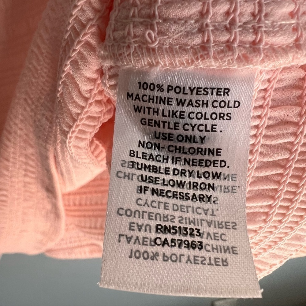 Halogen Womens Blouse Smocked Puff Chiffon Sleeve Pink Sz XL Flowy Contemporary - Picture 10 of 10